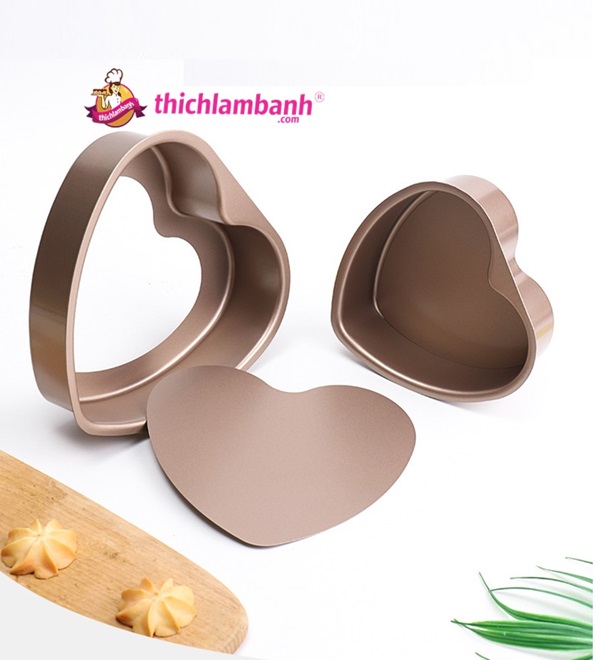 Khuôn tim đáy rời chống dính 6 inc