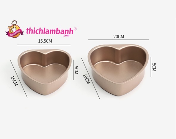 Khuôn tim đáy rời chống dính 6 inc