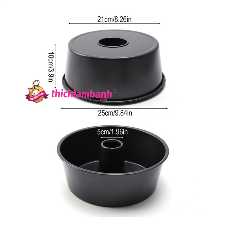 Khuôn chiffon đen chống dính 25x10cm