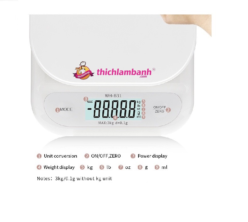 Cân Điện Tử WH B31 3kg tối thiếu 0.1g