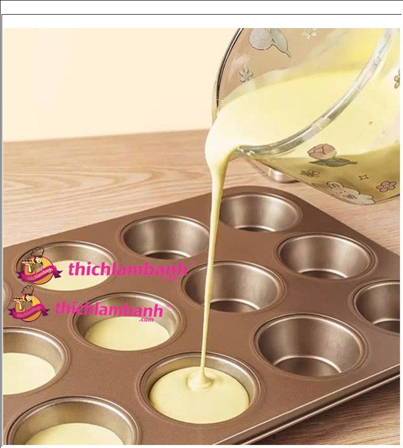 Khuôn cupcake 12 lỗ Vàng