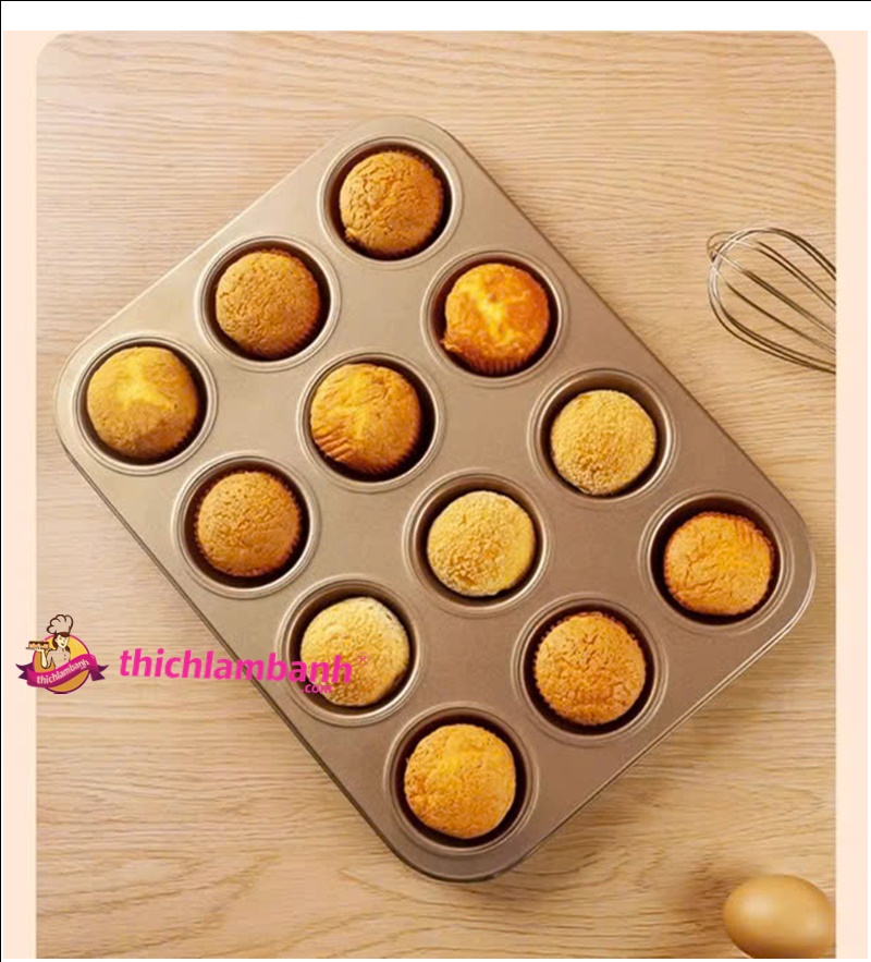 Khuôn cupcake 12 lỗ Vàng