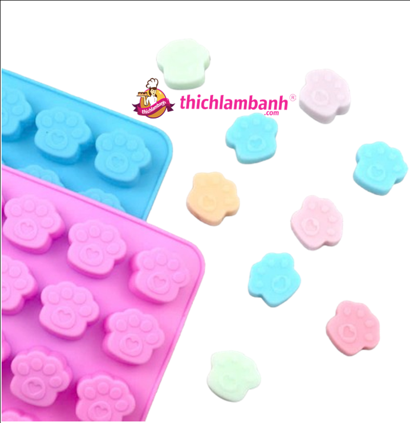 Khuôn silicon 16 chân gấu mini