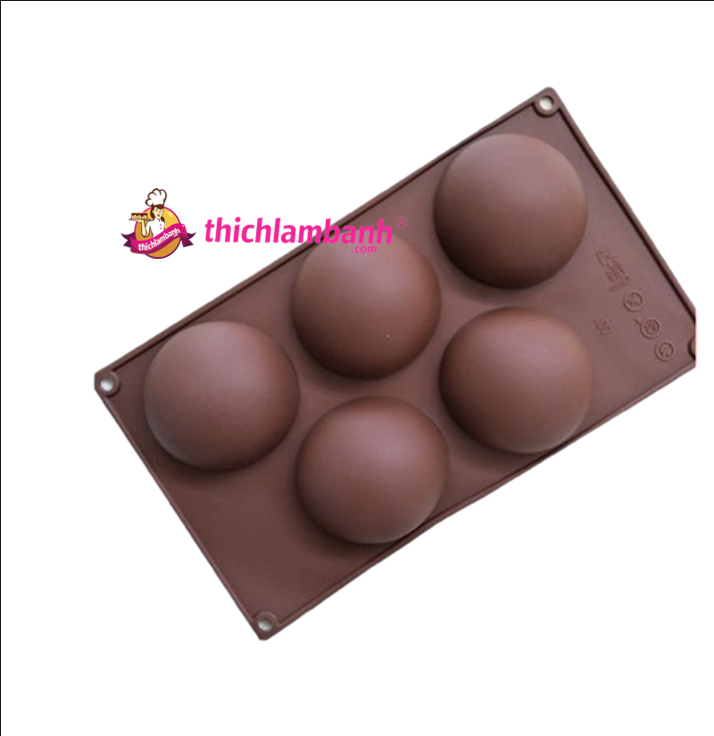 Khuôn silicon 5 lỗ tròn bán nguyệt lớn