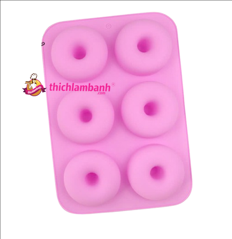 Khuôn silicon 6 donut hoạ tiết