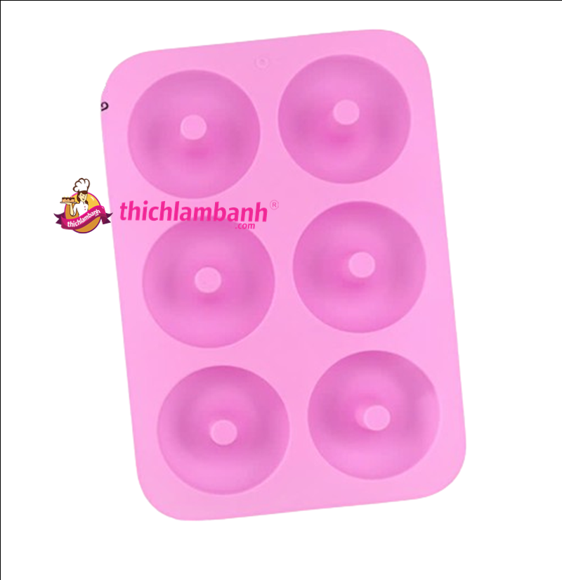 Khuôn silicon 6 donut hoạ tiết