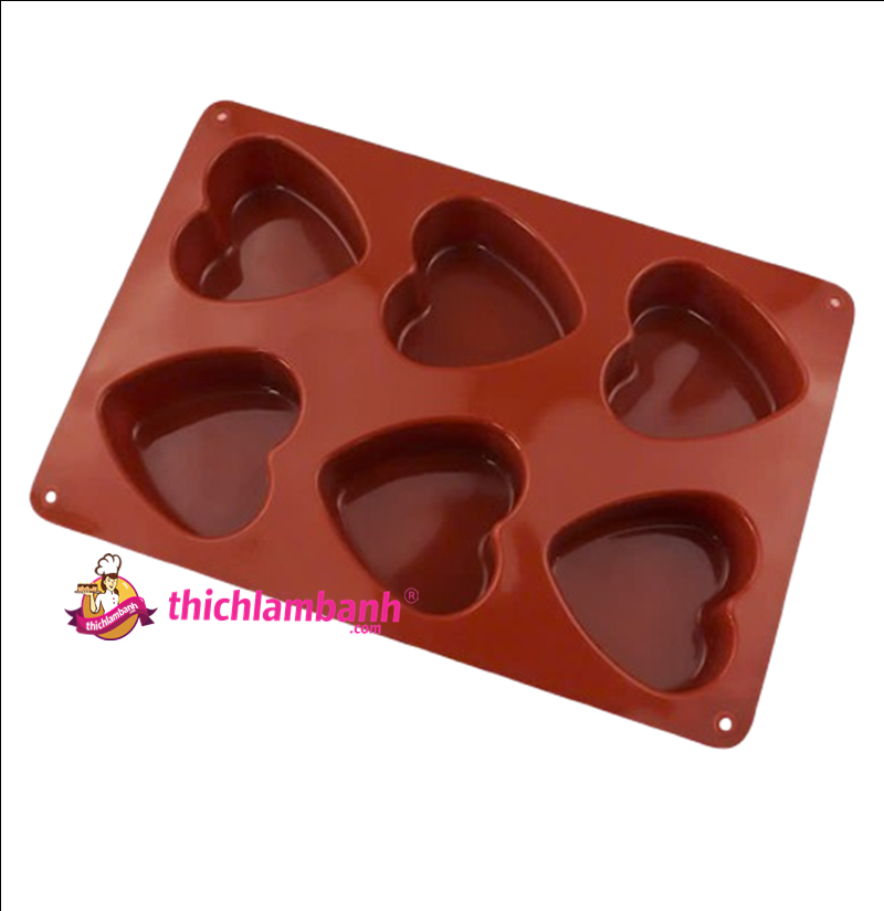 Khuôn silicon 6 tim 7cm