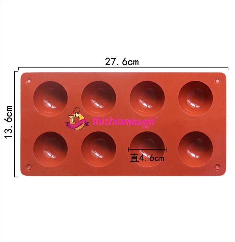 Khuôn silicon 8 bán nguyệt