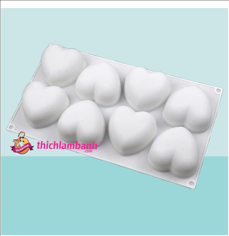 Khuôn silicon tim 8 ô