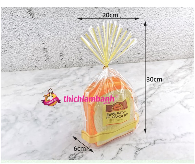 Túi đựng bánh nylon dọc Bread Flavor (Khoảng 50 cái)