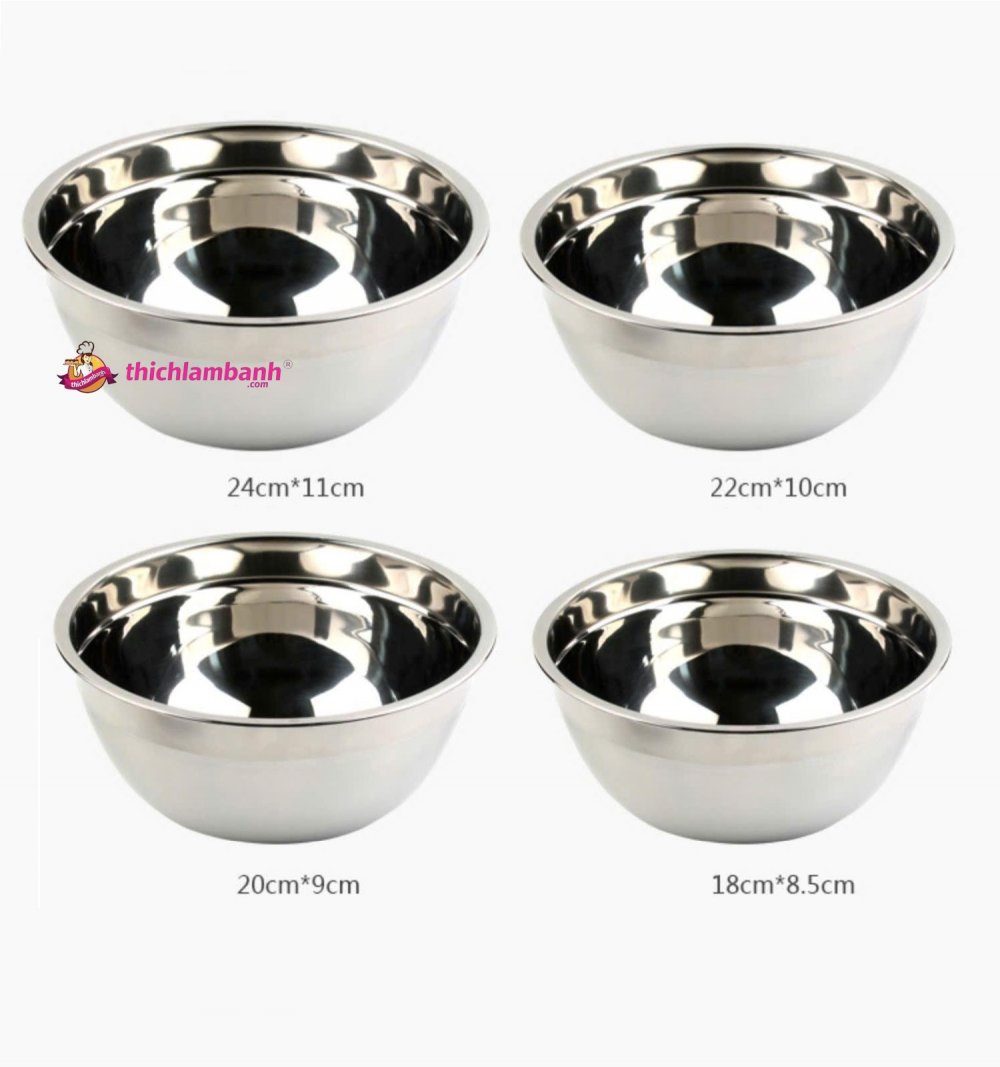 Thau trộn bột inox nhiều kích thước