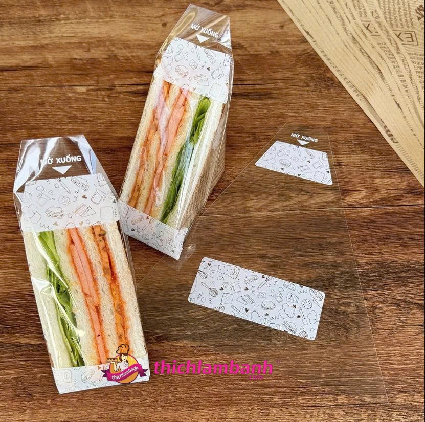 Túi nylon gói bánh sandwich 100c